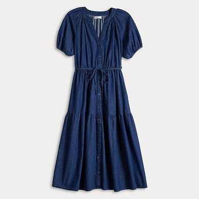 Petite Sonoma Goods For Life® Elastic Sleeve Midi Dress