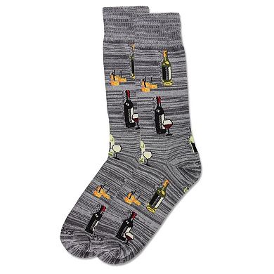 Men's Wine And Cheese Novelty Crew Sock