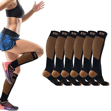 Copper Compression Socks - 6 Pair