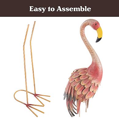 Pure Garden Metal Yard Art Flamingo Statues 2-pc. Set