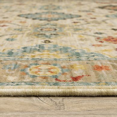 StyleHaven Linwood Oriental Medallions Fringed Edge Wool Blend Area Rug