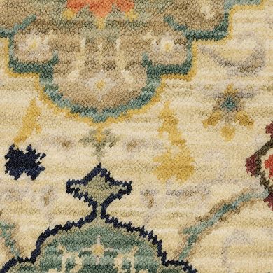 StyleHaven Linwood Oriental Medallions Fringed Edge Wool Blend Area Rug