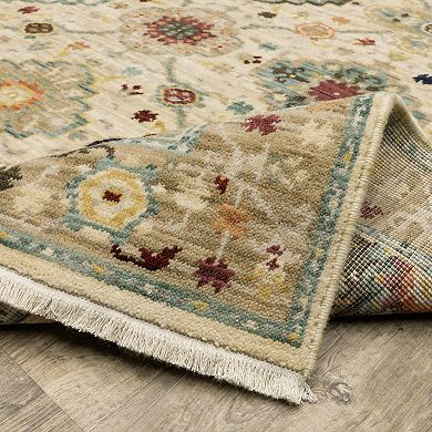 StyleHaven Linwood Oriental Medallions Fringed Edge Wool Blend Area Rug