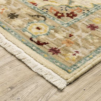 StyleHaven Linwood Oriental Medallions Fringed Edge Wool Blend Area Rug