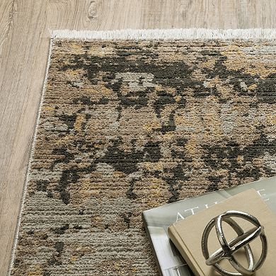 StyleHaven Brighton Faded Abstract Recycled PET Gold / Black Area Rug