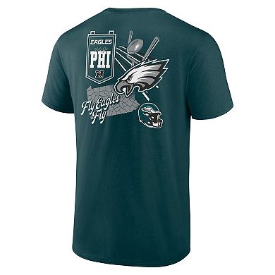 Men's Fanatics Midnight Green Philadelphia Eagles Split Zone T-Shirt