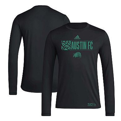 Men's adidas Black Austin FC 2024 Jersey Hook AEROREADY Long Sleeve T-Shirt