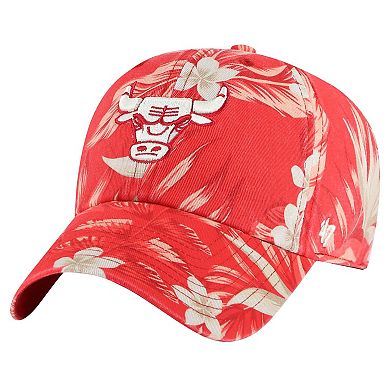 Men's '47 Red Chicago Bulls Tropicalia Floral Clean Up Adjustable Hat