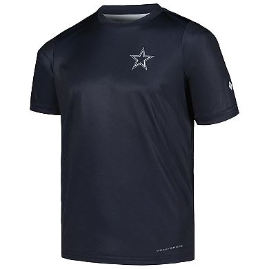 Youth Columbia Navy Dallas Cowboys Terminal Tackle Omni-Shade  T-Shirt