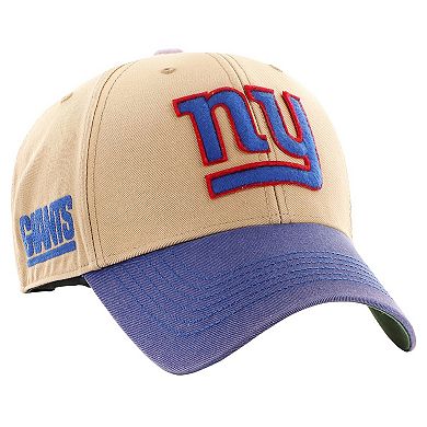 Men's '47 Khaki/Royal New York Giants Dusted Sedgwick MVP Adjustable Hat