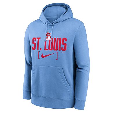 Men's Nike Light Blue St. Louis Cardinals Club Slack Pullover Hoodie