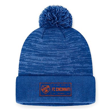 Men's Fanatics Heather Royal FC Cincinnati Low Key Cuffed Knit Hat with Pom