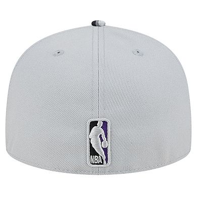 Men's New Era Gray Sacramento Kings Active Color Camo Visor 59FIFTY Fitted Hat