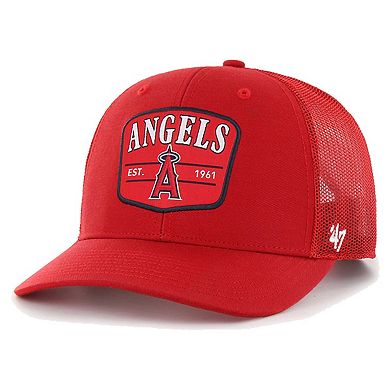Men's '47 Red Los Angeles Angels Squad Trucker Adjustable Hat