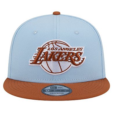 Men's New Era Light Blue/Brown Los Angeles Lakers 2-Tone Color Pack 9FIFTY Snapback Hat