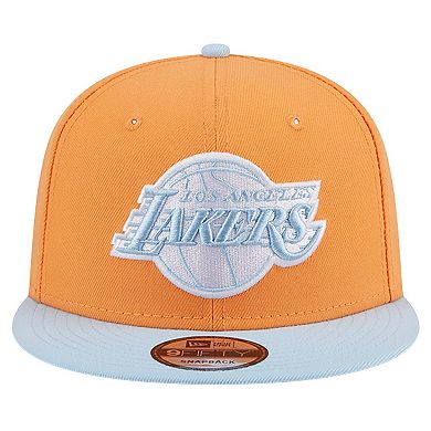 Men's New Era Orange/Light Blue Los Angeles Lakers 2-Tone Color Pack 9FIFTY Snapback Hat