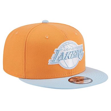 Men's New Era Orange/Light Blue Los Angeles Lakers 2-Tone Color Pack 9FIFTY Snapback Hat