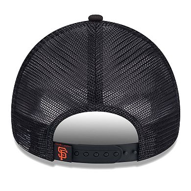 Women's New Era White/Black San Francisco Giants Throwback Team Foam Front A-Frame Trucker 9FORTY Adjustable Hat