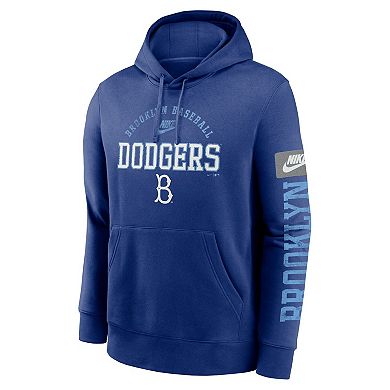 Men's Nike Royal Brooklyn Dodgers Cooperstown Collection Splitter Club Fleece Pullover Hoodie