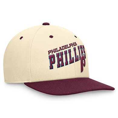 Men's Nike Cream/Burgundy Philadelphia Phillies Rewind Cooperstown Collection Performance Snapback Hat