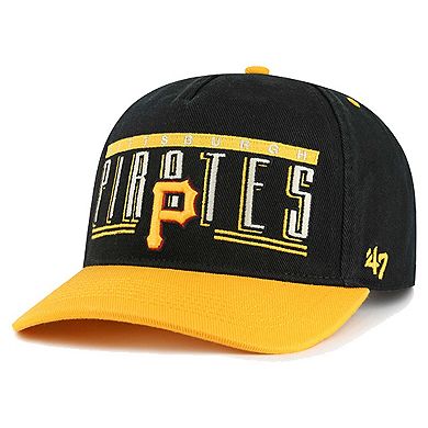 Men's '47 Black Pittsburgh Pirates  Double Headed Baseline Hitch Adjustable Hat