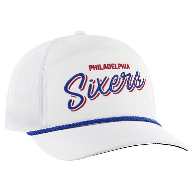 Men's '47 White Philadelphia 76ers Fairway Hitch brrr Adjustable Hat