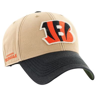 Men's '47 Khaki/Black Cincinnati Bengals Dusted Sedgwick MVP Adjustable Hat