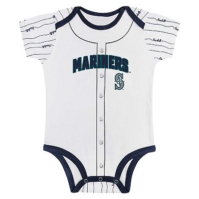 Newborn & Infant Gray/White Seattle Mariners Two-Pack Play Ball Bodysuit Set