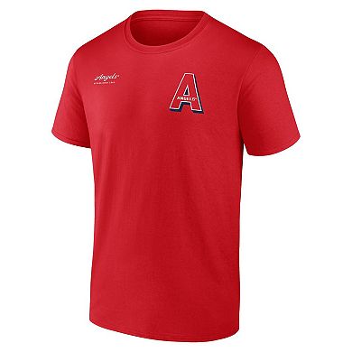 Men's Fanatics Branded Red Los Angeles Angels Split Zone T-Shirt