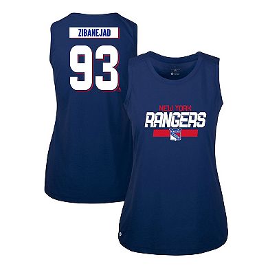 Women's Levelwear Mika Zibanejad Blue New York Rangers Macy Player Name & Number Tank Top