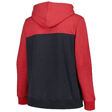 Women's New Era Red St. Louis Cardinals Plus Size Color Block Full-Zip Hoodie