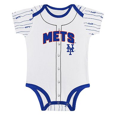 Newborn & Infant Gray/White New York Mets Two-Pack Play Ball Bodysuit Set