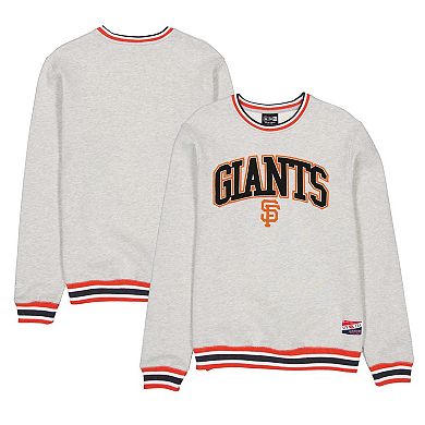 Men's New Era Heather Gray San Francisco Giants Throwback Classic Pullover Sweatshirt