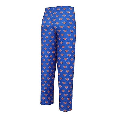 Men's Concepts Sport Blue New York Knicks Gauge Allover Print Pants