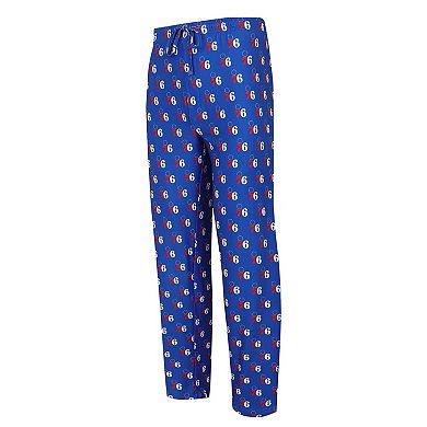 Men's Concepts Sport Royal Philadelphia 76ers Gauge Allover Print Pants