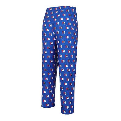 Men's Concepts Sport Royal Philadelphia 76ers Gauge Allover Print Pants