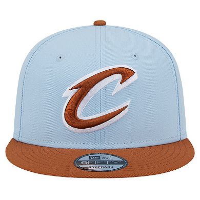 Men's New Era Light Blue/Brown Cleveland Cavaliers 2-Tone Color Pack 9FIFTY Snapback Hat