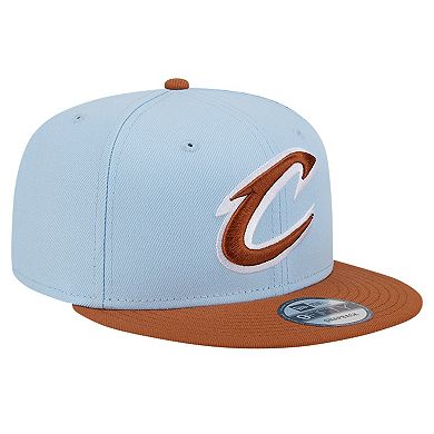 Men's New Era Light Blue/Brown Cleveland Cavaliers 2-Tone Color Pack 9FIFTY Snapback Hat