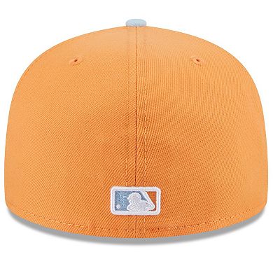 Men's New Era Orange/Light Blue Los Angeles Dodgers Spring Color Basic Two-Tone 59FIFTY Fitted Hat