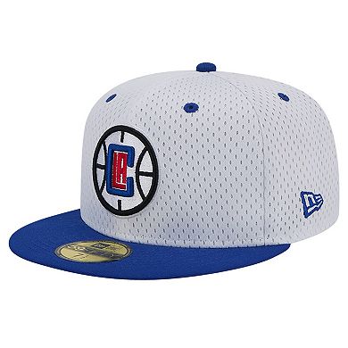 Men's New Era White/Royal LA Clippers Throwback 2Tone 59FIFTY Fitted Hat