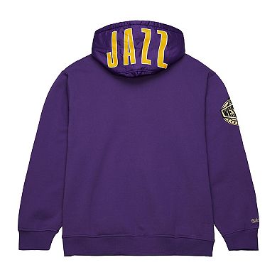 Men's Mitchell & Ness Purple Utah Jazz  Team OG 2.0 Vintage Logo Fleece Pullover Hoodie