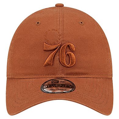 Men's New Era Brown Philadelphia 76ers Colorpack Tonal 9TWENTY Adjustable Hat