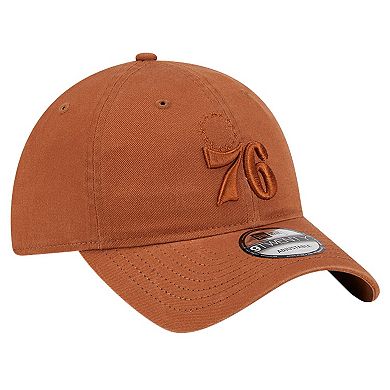 Men's New Era Brown Philadelphia 76ers Colorpack Tonal 9TWENTY Adjustable Hat