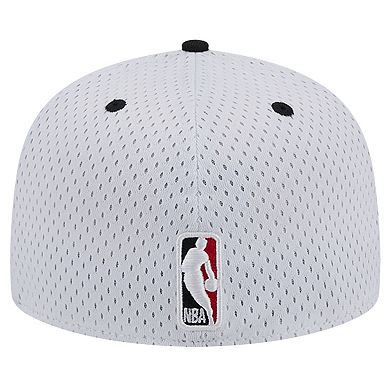 Men's New Era White/Black Portland Trail Blazers Throwback 2Tone 59FIFTY Fitted Hat