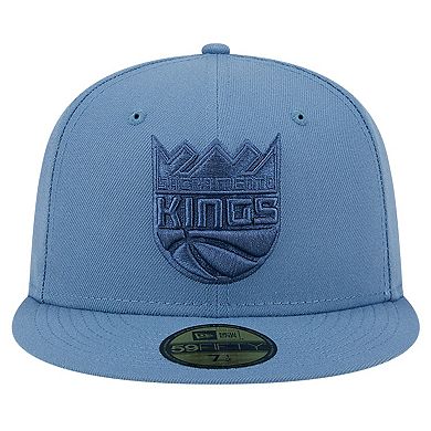 Men's New Era Blue Sacramento Kings Color Pack Faded Tonal 59FIFTY Fitted Hat