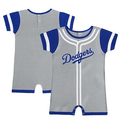 Infant Fanatics Branded Gray Los Angeles Dodgers Fast Pitch Romper