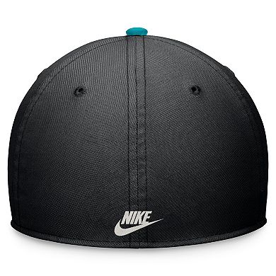 Men's Nike Black/Teal Florida Marlins Cooperstown Collection Rewind Swooshflex Performance Hat