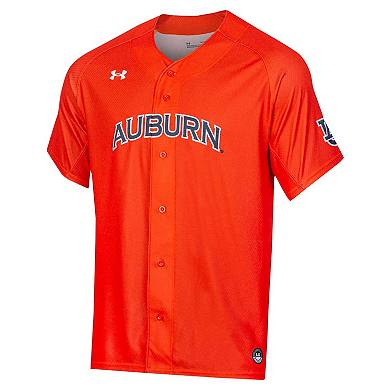 Men's Under Armour Orange Auburn Tigers Replica Full-Button Baseball Jersey
