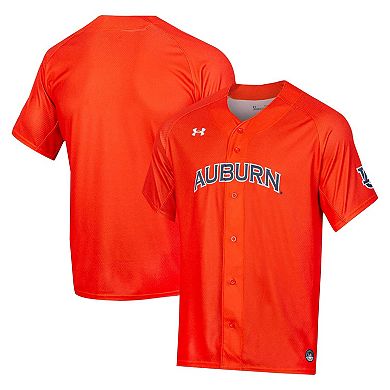 Men's Under Armour Orange Auburn Tigers Replica Full-Button Baseball Jersey