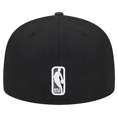 Men's New Era Black San Antonio Spurs Active Satin Visor 59FIFTY Fitted Hat